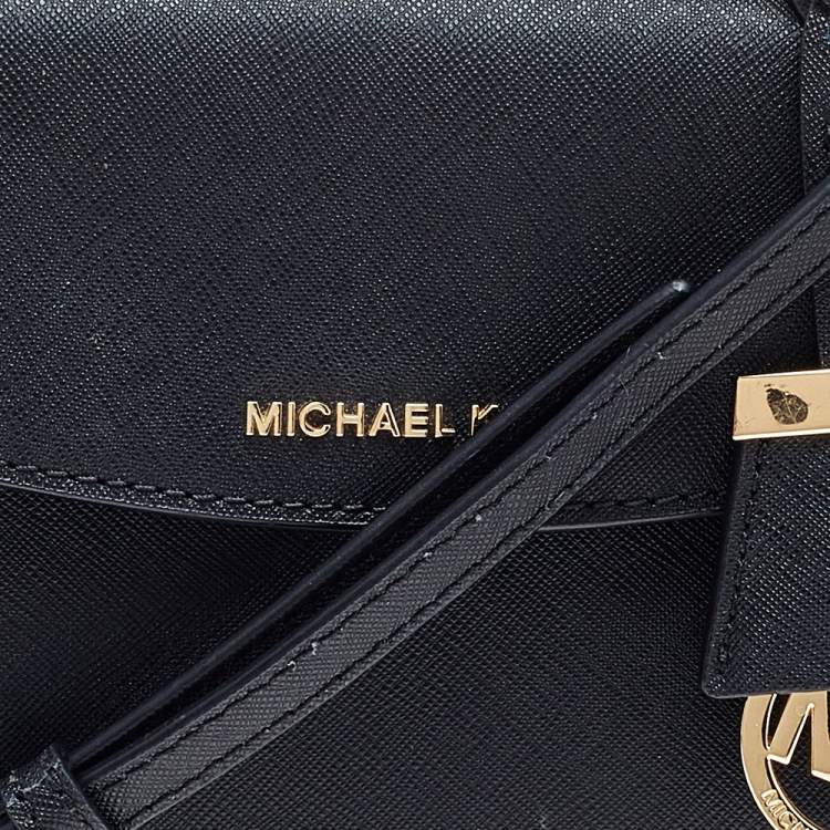 Pre Owned Michael Kors Black Leather Ava Top Handle Bag