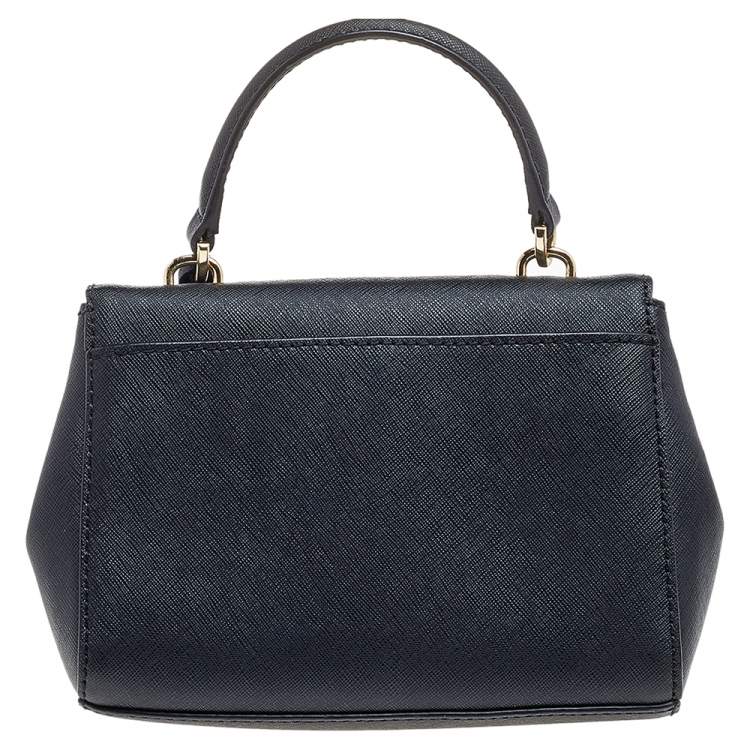 Pre Owned Michael Kors Black Leather Ava Top Handle Bag