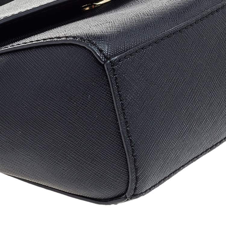 Pre Owned Michael Kors Black Leather Ava Top Handle Bag