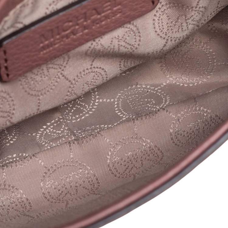 Pre Owned Michael Kors Old Rose Leather Flap Chain Crossbody Bag