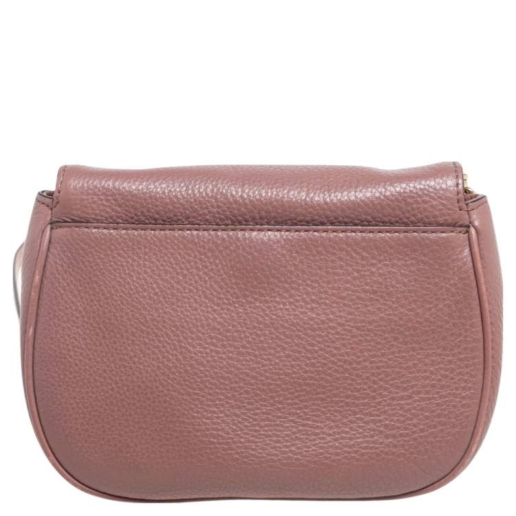 Pre Owned Michael Kors Old Rose Leather Flap Chain Crossbody Bag