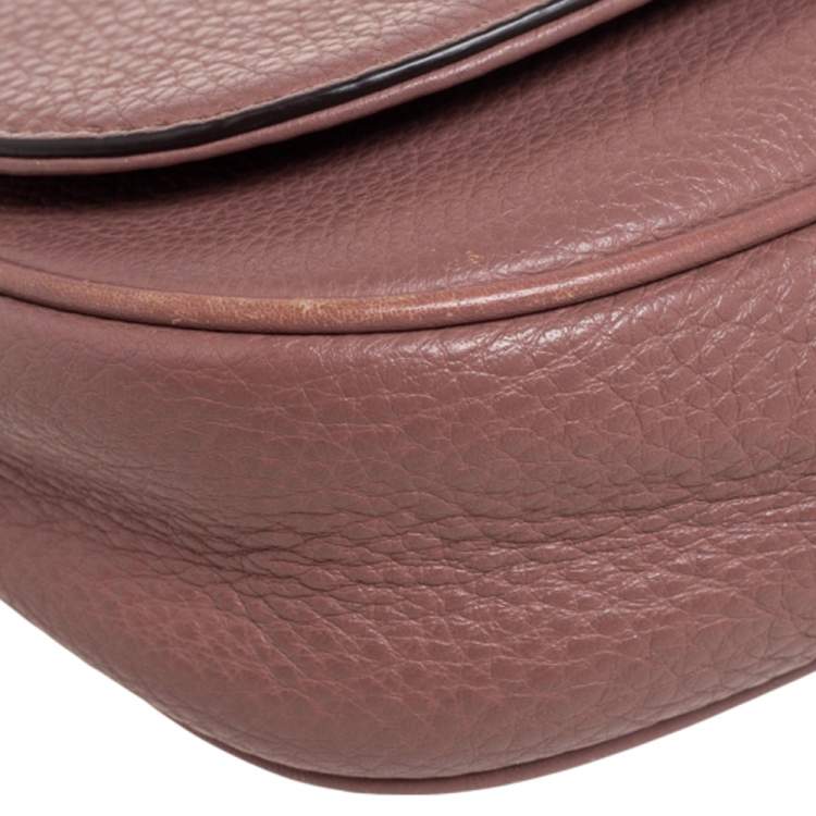 Pre Owned Michael Kors Old Rose Leather Flap Chain Crossbody Bag