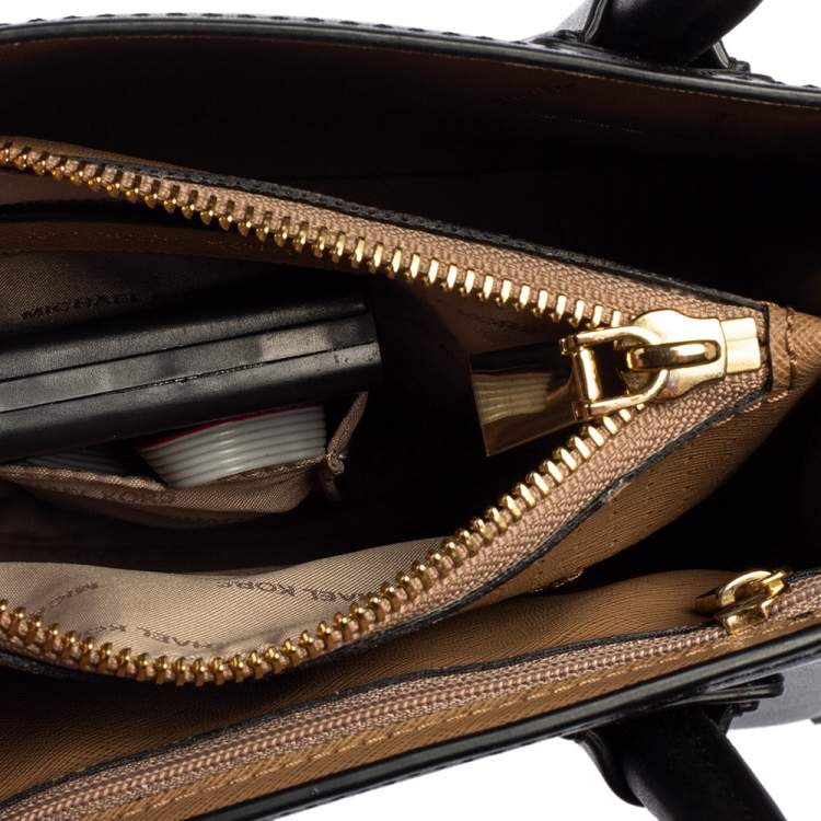 Pre Owned Michael Kors Black Leather Mini Mercer Love Tote