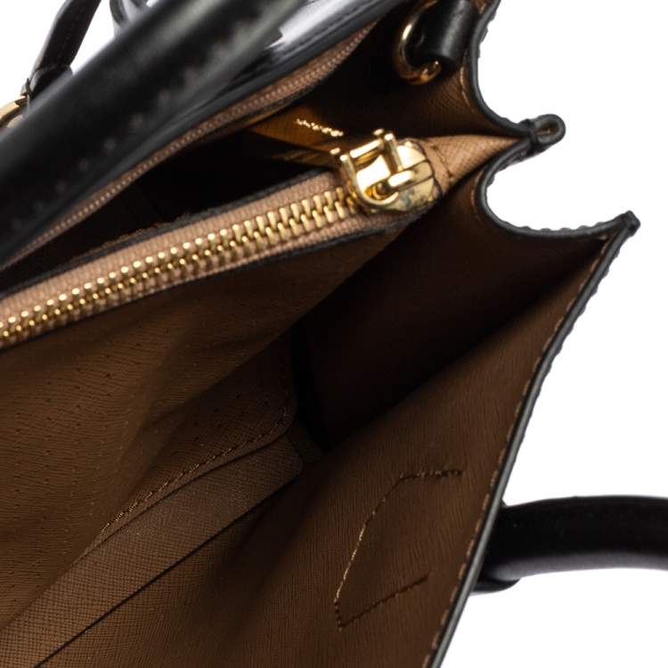 Pre Owned Michael Kors Black Leather Mini Mercer Love Tote