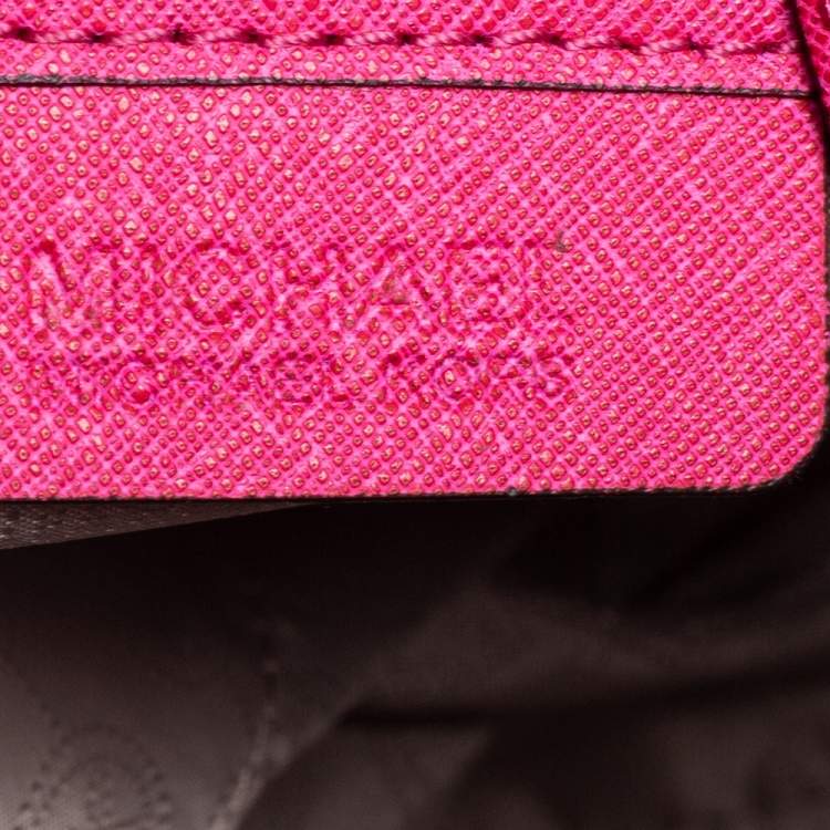 Pre Owned MICHAEL Michael Kors Fuchsia Leather Large Studded Hamilton North South Tote