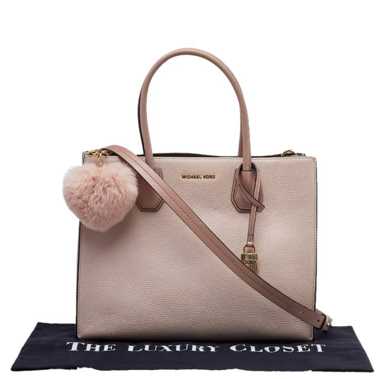 Pre Owned Michael Kors Beige Leather Large Mercer Tote