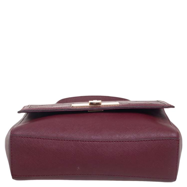 Pre Owned MICHAEL Michael Kors Red Leather Jamey Top Handle Bag