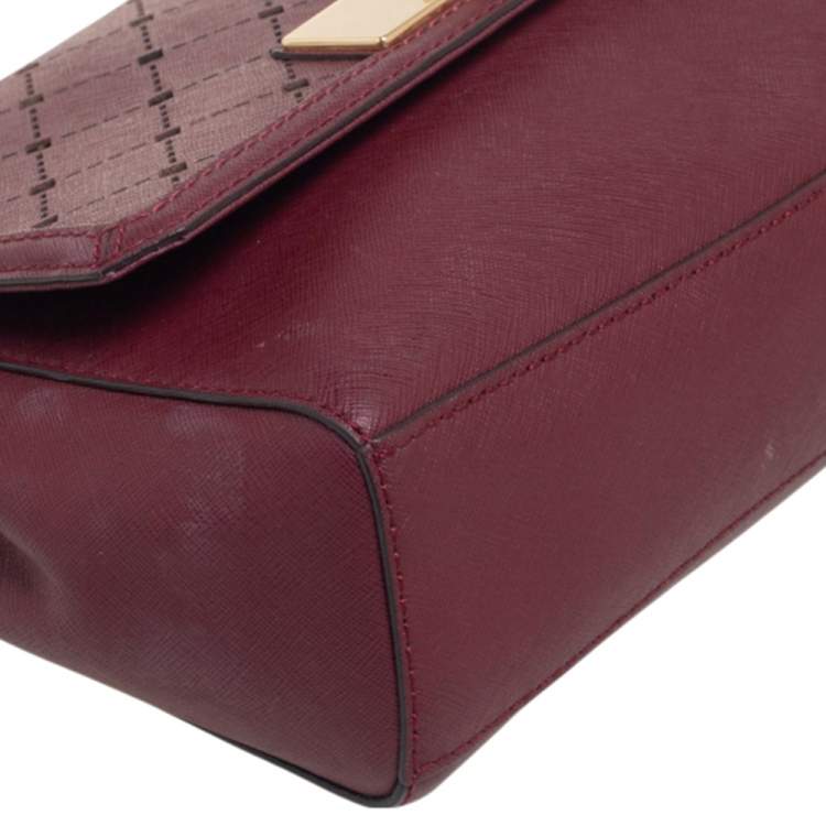 Pre Owned MICHAEL Michael Kors Red Leather Jamey Top Handle Bag