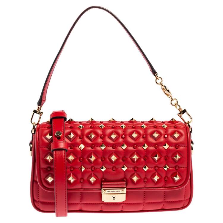 michael kors red studded bag