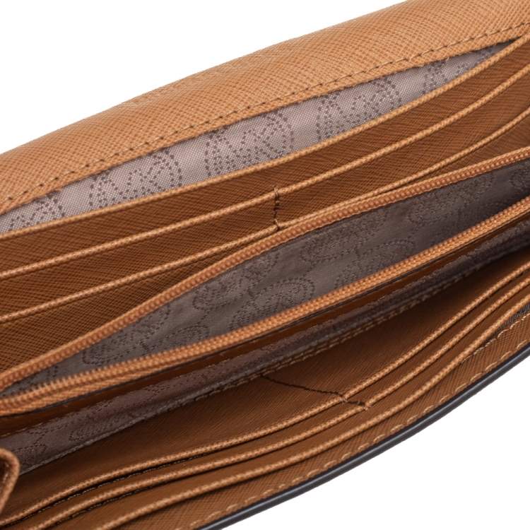 Pre Owned Michael Kors Tan Leather Continental Wallet