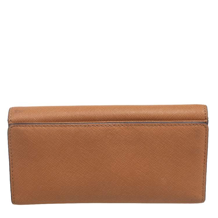 Pre Owned Michael Kors Tan Leather Continental Wallet
