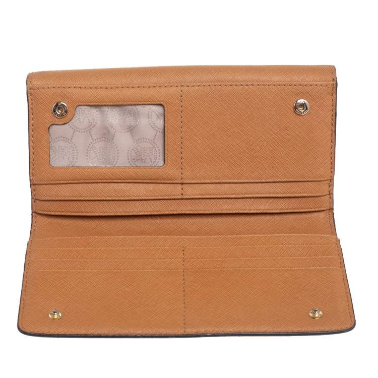 Pre Owned Michael Kors Tan Leather Continental Wallet