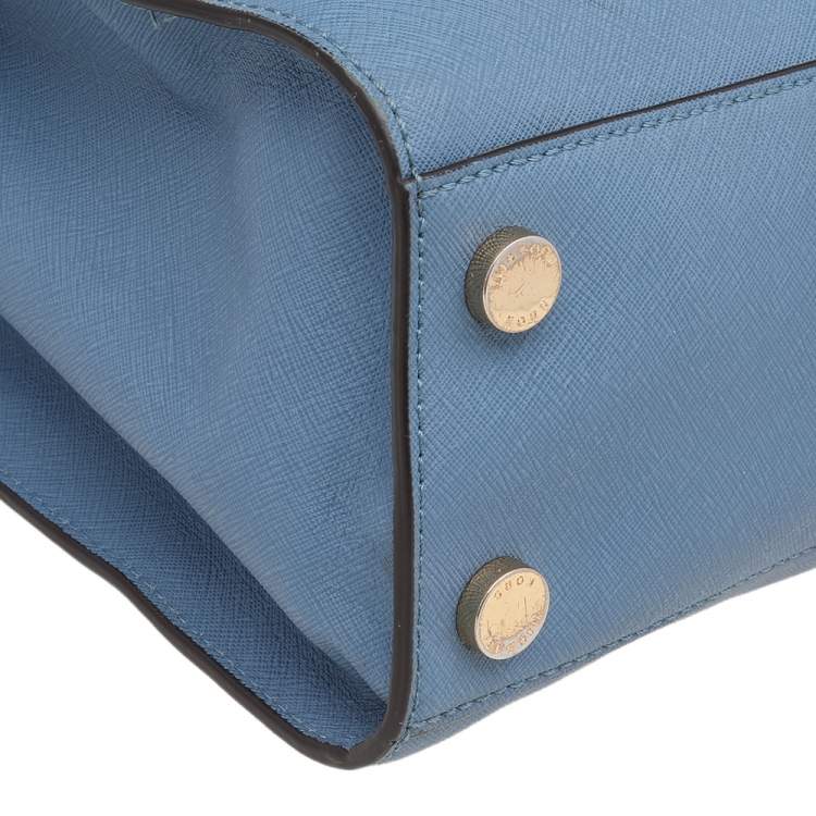 Pre Owned MICHAEL Michael Kors Blue Saffiano Leather Dillon Shoulder Bag