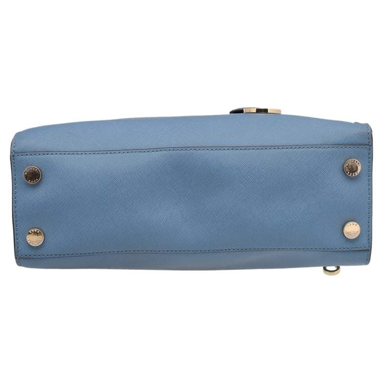 Pre Owned MICHAEL Michael Kors Blue Saffiano Leather Dillon Shoulder Bag