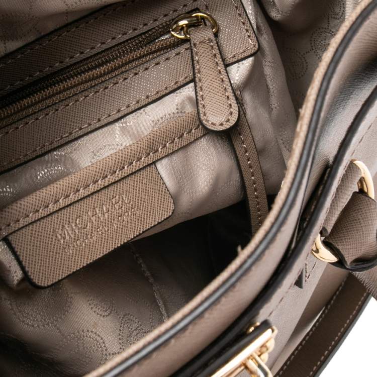 Pre Owned MICHAEL Michael Kors Beige Leather Large Hamilton North South Tote