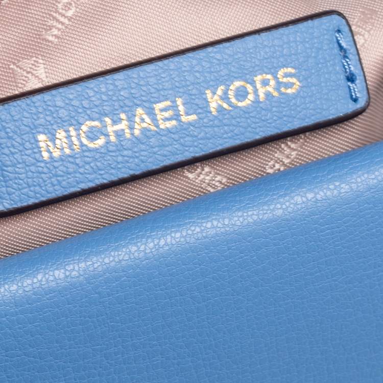 Pre Owned Michael Kors Blue Leather Kinsley Shoulder bag