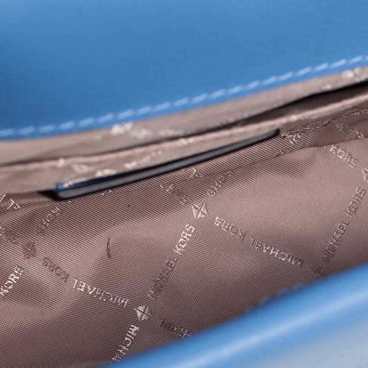 Pre Owned Michael Kors Blue Leather Kinsley Shoulder bag