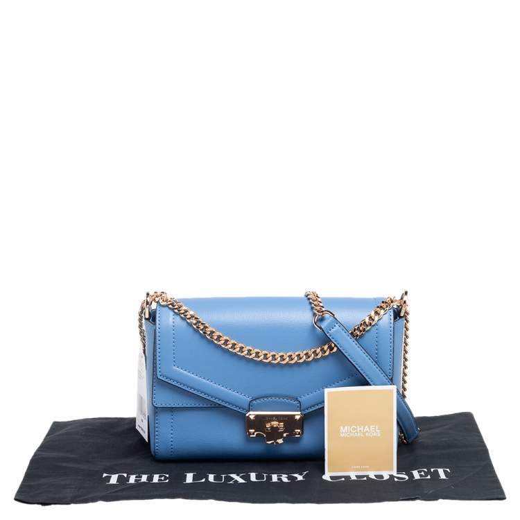 Pre Owned Michael Kors Blue Leather Kinsley Shoulder bag