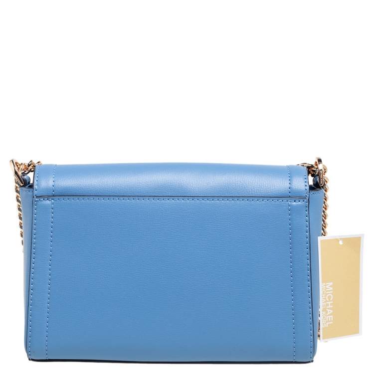Pre Owned Michael Kors Blue Leather Kinsley Shoulder bag