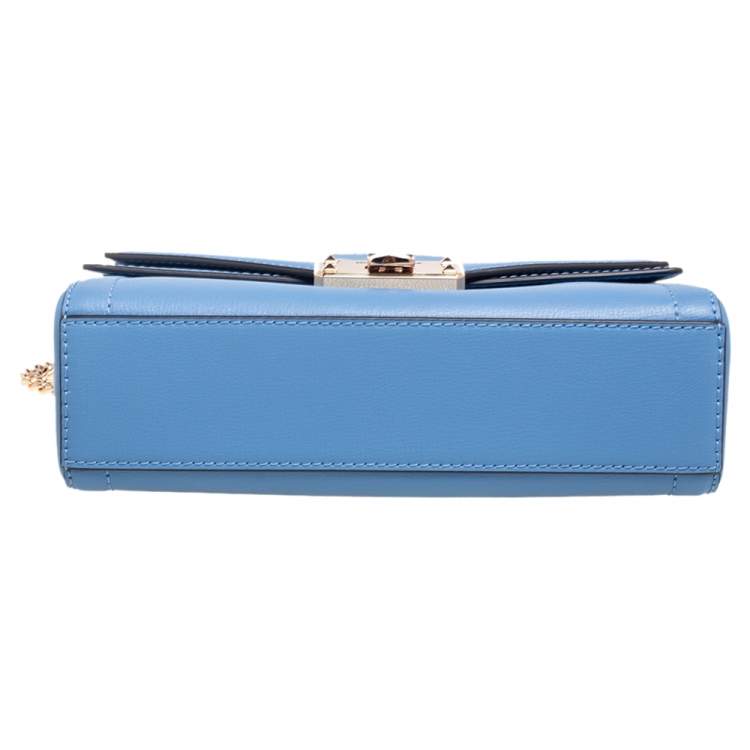 Pre Owned Michael Kors Blue Leather Kinsley Shoulder bag