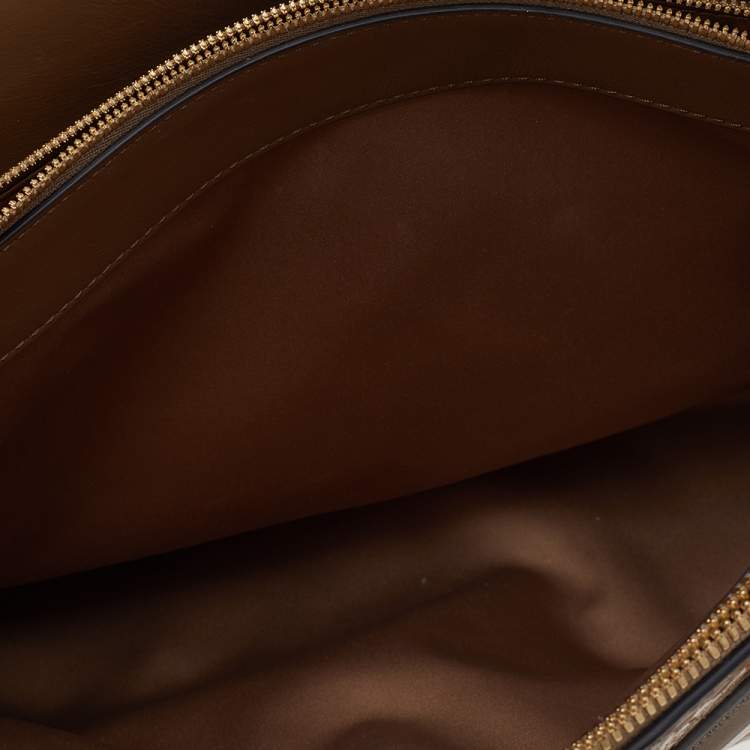 Pre Owned Michael Kors Collection Tan Python Leather Casey Tote