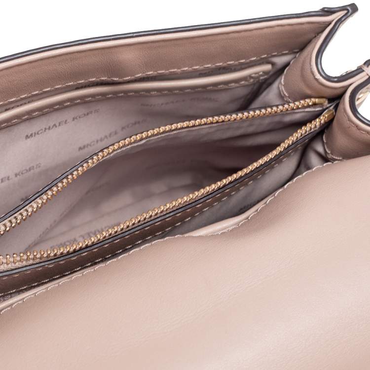 Pre Owned Michael Kors Beige Leather Whitney Shoulder Bag