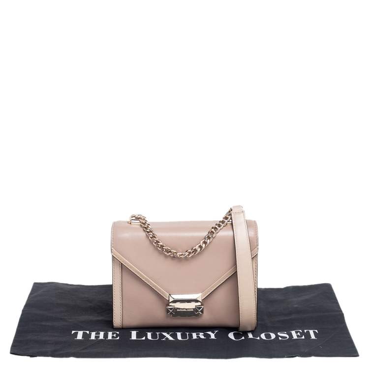 Pre Owned Michael Kors Beige Leather Whitney Shoulder Bag