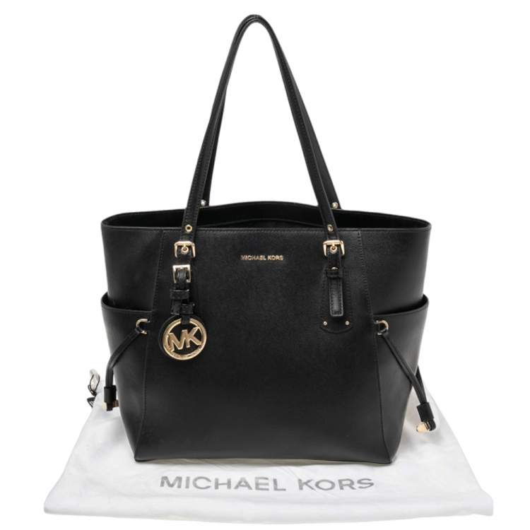 Pre Owned Michael Kors Black Leather Voyager Tote