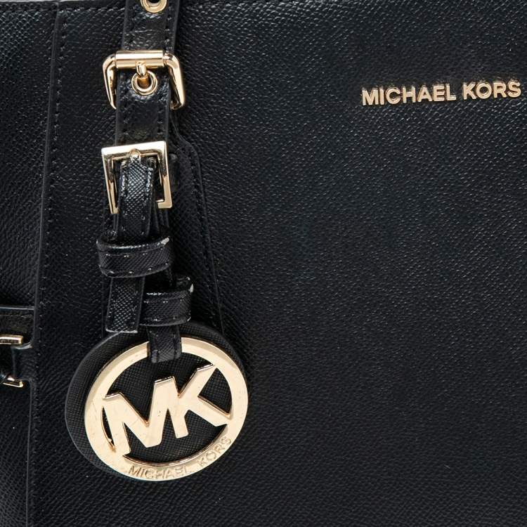 Pre Owned Michael Kors Black Leather Voyager Tote