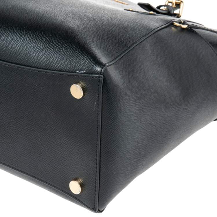 Pre Owned Michael Kors Black Leather Voyager Tote