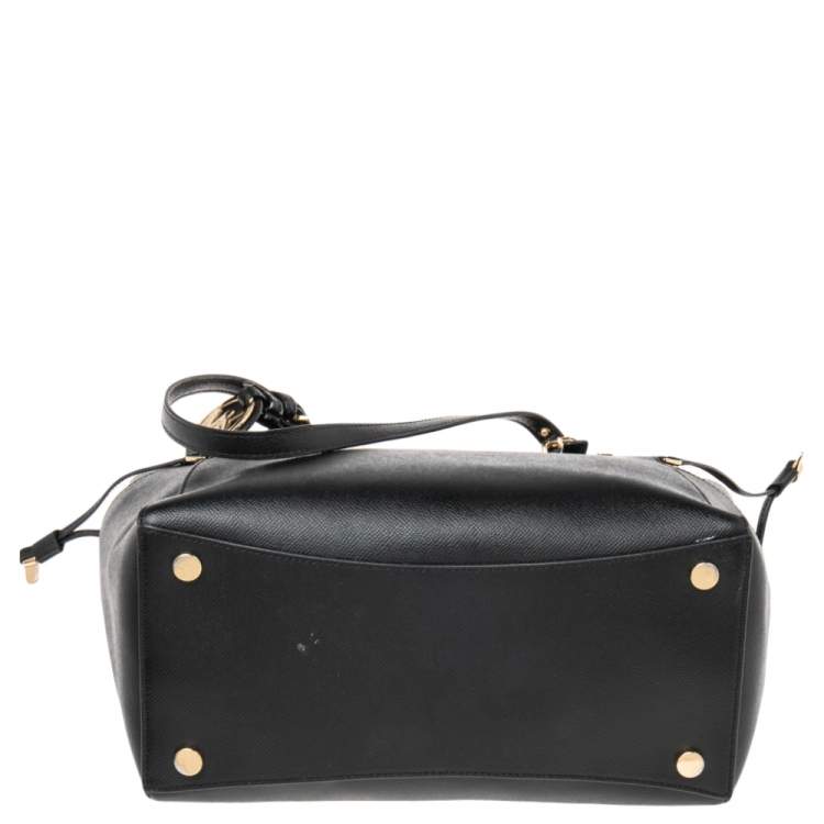 Pre Owned Michael Kors Black Leather Voyager Tote