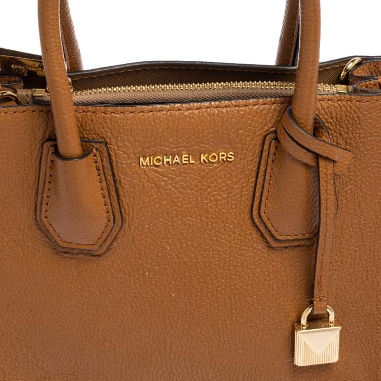 Pre Owned Michael Kors Brown Leather Mini Mercer Tote