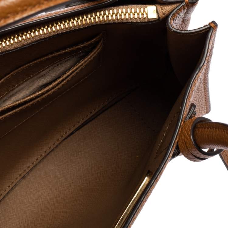 Pre Owned Michael Kors Brown Leather Mini Mercer Tote