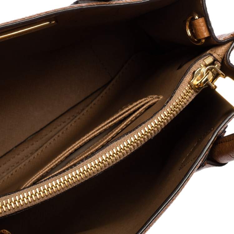 Pre Owned Michael Kors Brown Leather Mini Mercer Tote