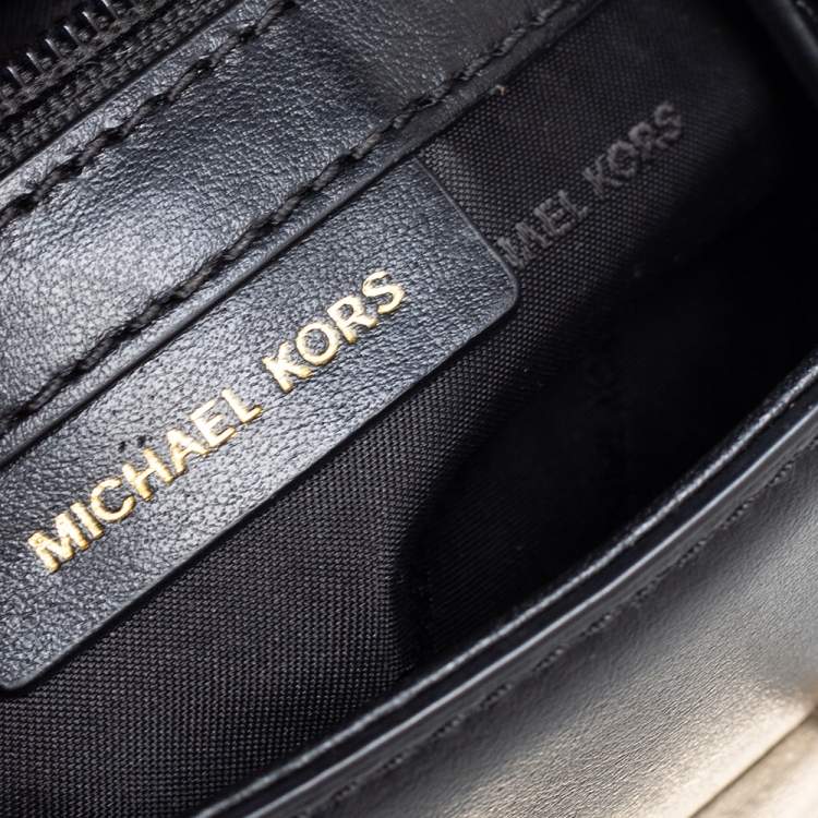 Pre Owned Michael Kors Black Leather Ava Top Handle Bag