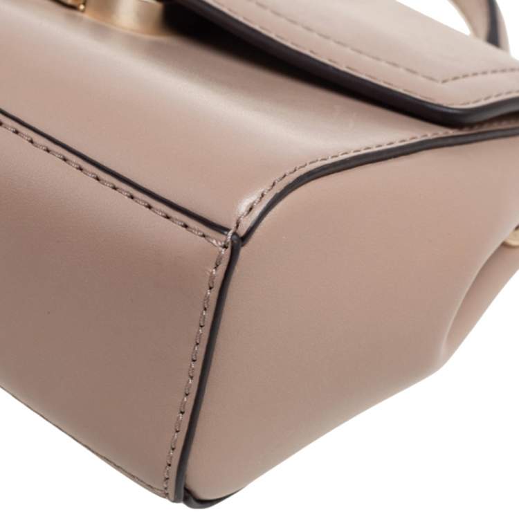 Pre Owned Michael Kors Beige Leather Ava Top Handle Bag