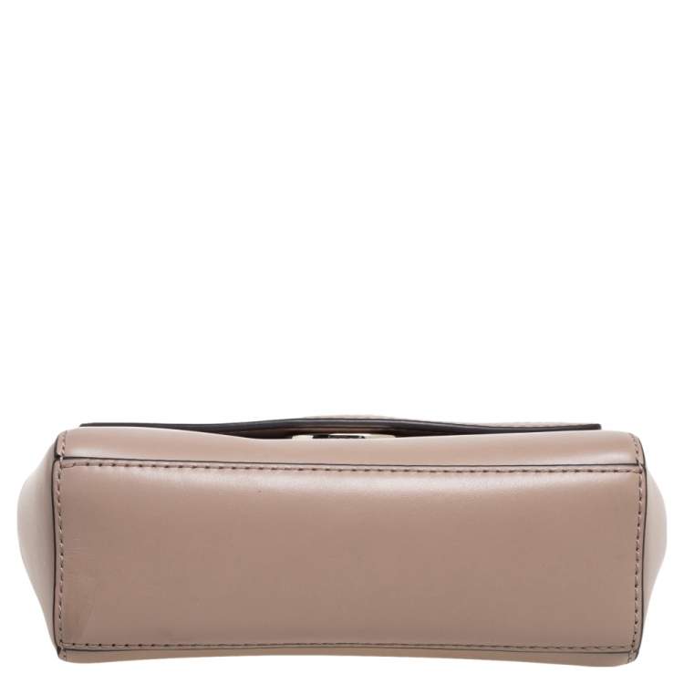 Pre Owned Michael Kors Beige Leather Ava Top Handle Bag