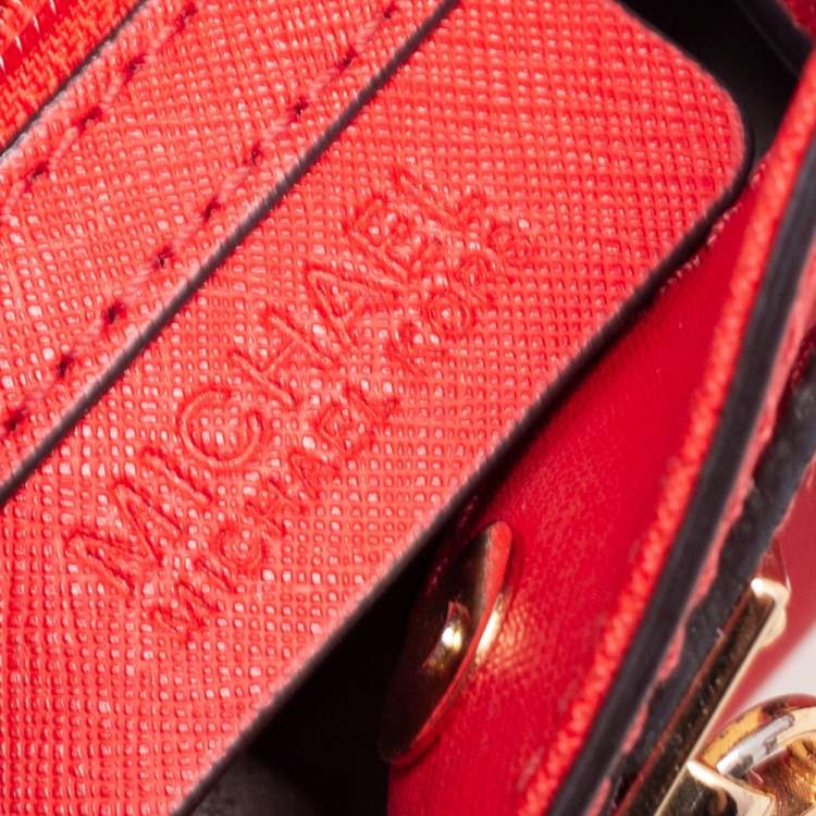 Pre Owned Michael Kors Red Saffiano Leather Mini Hamilton Crossbody Bag