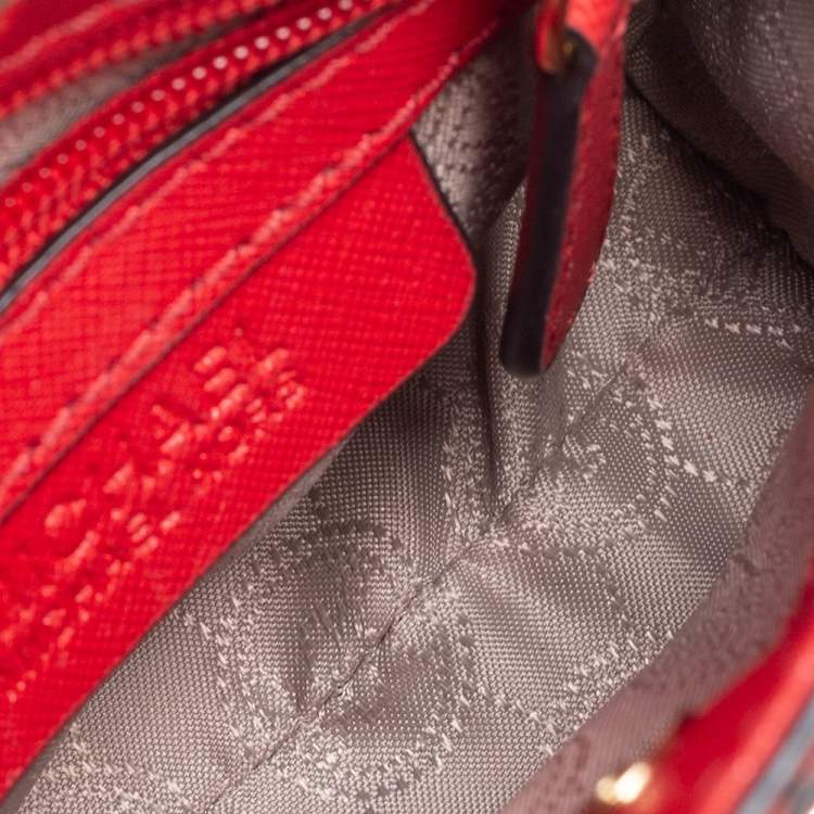 Pre Owned Michael Kors Red Saffiano Leather Mini Hamilton Crossbody Bag