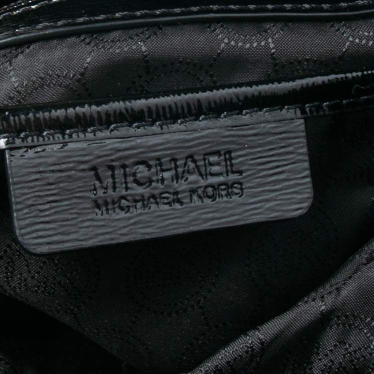 Pre Owned MICHAEL Michael Kors Black Patent Leather Large Hamilton North South Tote