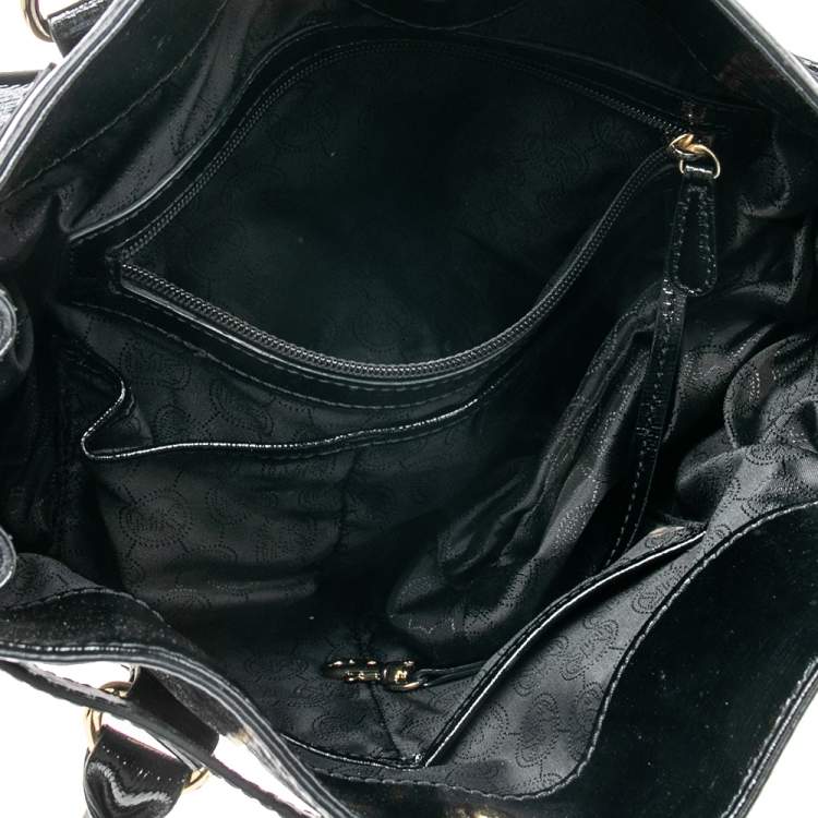 Pre Owned MICHAEL Michael Kors Black Patent Leather Large Hamilton North South Tote