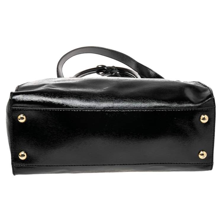 Pre Owned MICHAEL Michael Kors Black Patent Leather Large Hamilton North South Tote