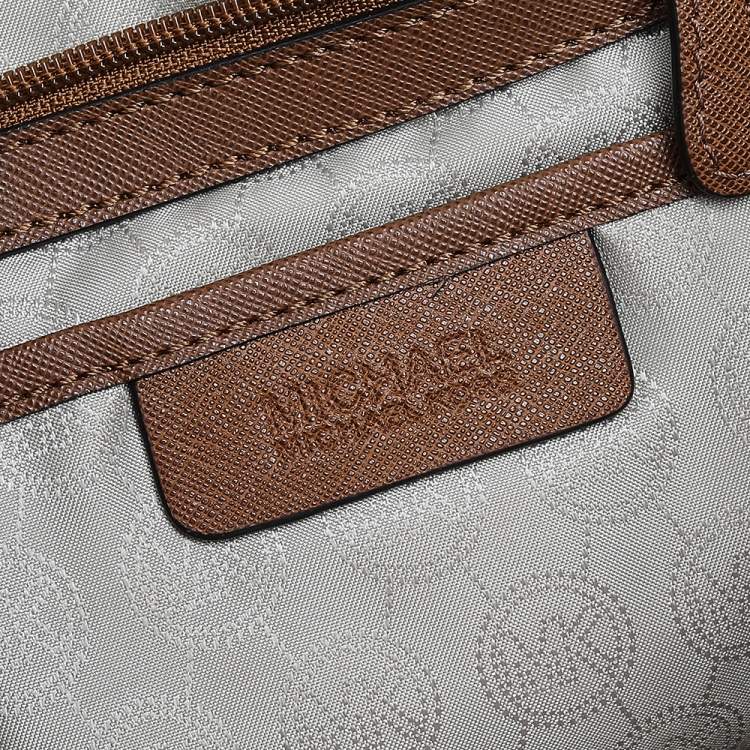 Pre Owned Michael Kors Brown Leather Large Jet Set Travel Tote