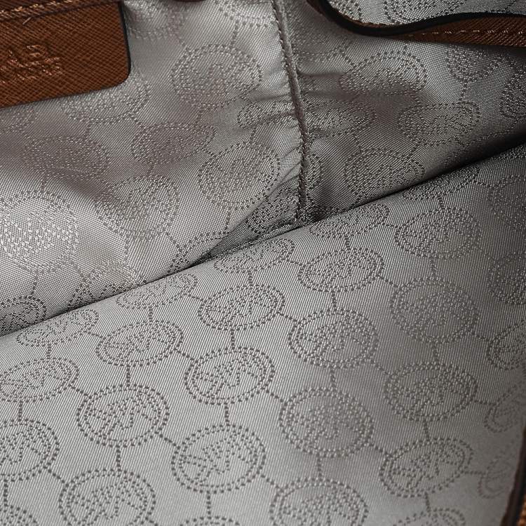 Pre Owned Michael Kors Brown Leather Large Jet Set Travel Tote