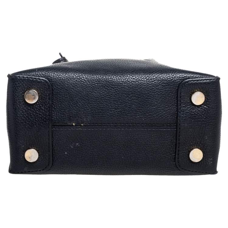 Pre Owned Michael Kors Black Leather Mini Mercer Tote