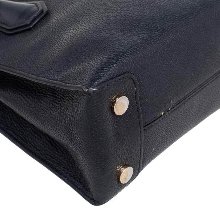 Pre Owned Michael Kors Black Leather Mini Mercer Tote