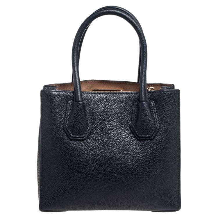 Pre Owned Michael Kors Black Leather Mini Mercer Tote