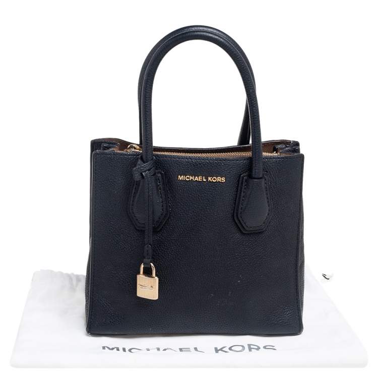 Pre Owned Michael Kors Black Leather Mini Mercer Tote