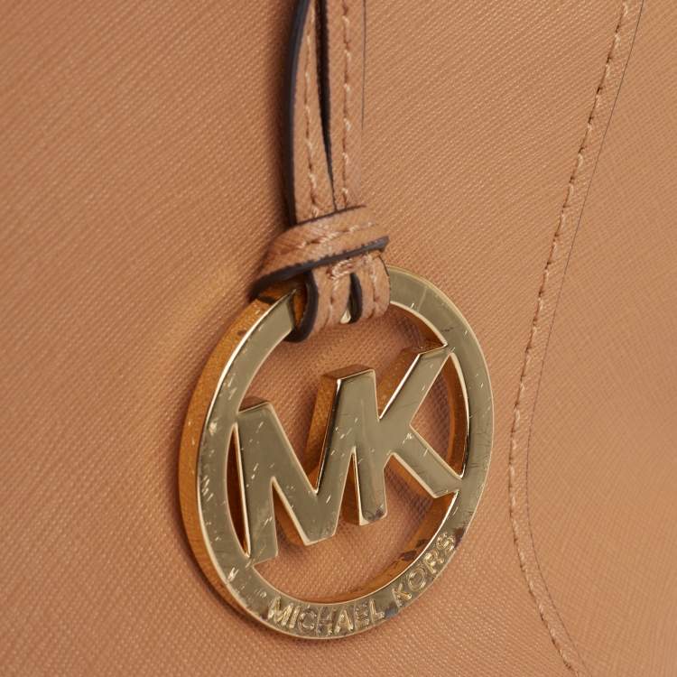 Pre Owned Michael Kors Brown Saffiano Leather Savannah Satchel