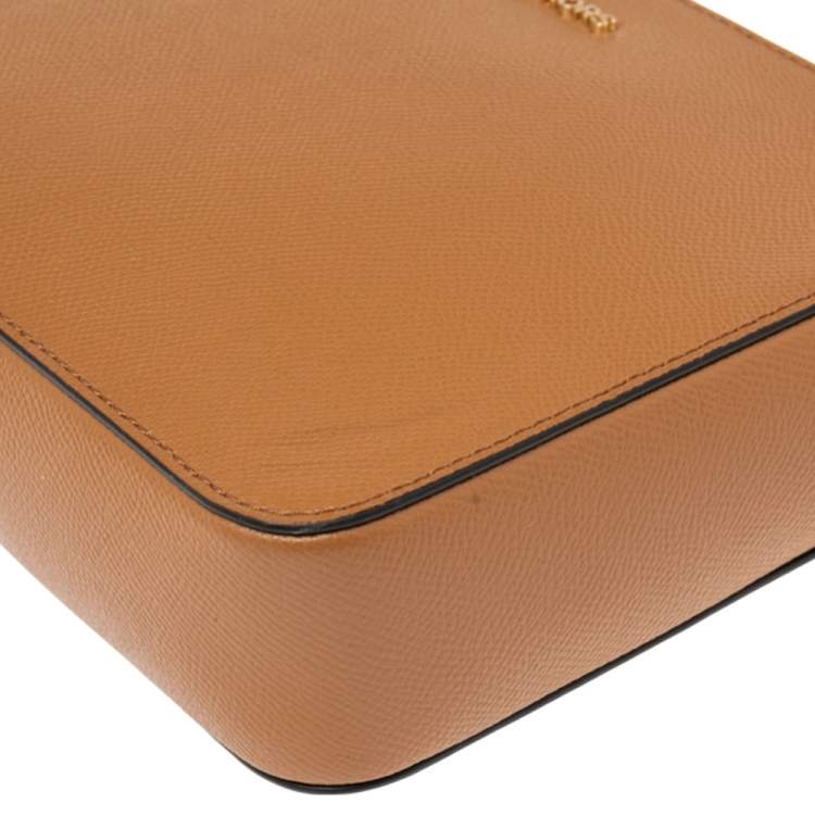 Pre Owned Michael Kors Brown Leather Jet Set Crossbody Bag